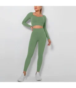 Seamless Thread Multi-Angle Stitching Long-Sleeved Sports Fitness Suit Wholesale Women Clothing SOV463942