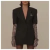 Mesh Stitching Sequin Long Sleeve Fashion Women Blazer Wholesale Coats And Jackets SOUN533735