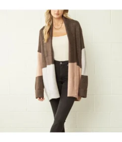 Colorblock Fashion Knitwear Women'S Sweater Jacket Wholesale Cardigan SOUN535584