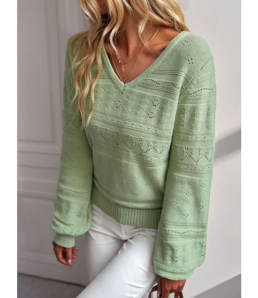 Casual V-Neck Solid Color Long Sleeve Wholesale Sweaters STN562371 7 Casual V-Neck Solid Color Long Sleeve Wholesale Sweaters STN562371 - Image 7