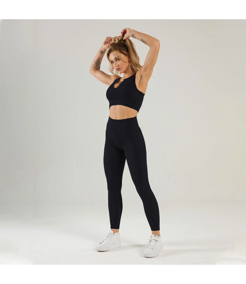 Seamless Knitting Sports Yoga Activewear Wholesale Two Piece Sets Outfits Women Fitness SO230139 5 Seamless Knitting Sports Yoga Activewear Wholesale Two Piece Sets Outfits Women Fitness SO230139 - Image 5
