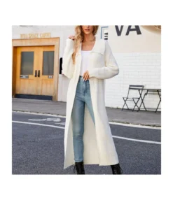 Lapel Long Sweater Knitted Cardigan Jacket Wholesale Womens Clothing N3823110200045