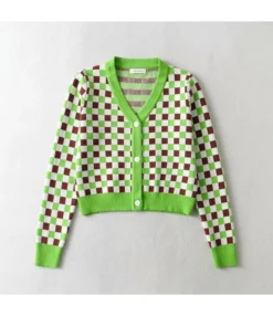 Vintage Checkered V-Neck Knit Sweater Single Breasted Long Sleeve Short Wholesale Cardigans SOUN561685 -Women Clothing Sales Store 87f76ae5 6b51 43db 925d 2c3eaf1ed81b O1CN01b3AKaf1VgrLanTadW 3952642683 0 cib