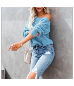 Trendy Lantern Sleeve Off Shoulder Knit Sweater Wholesale SS030682 -Women Clothing Sales Store 8884c3ba bfa0 44a8 8370 a9790bfd1317 DA972DEA4279181E43B57700821605EA