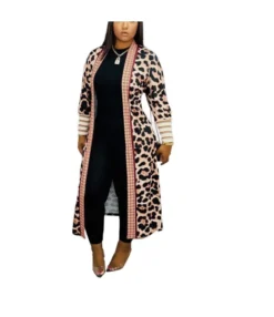 Fashion Printed Long Sleeve Long Jacket Women Outerwear Wholesale Cardigan SOU58682