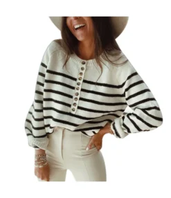 Knitwear Striped Pullover Top Fashion Button Cardigan Wholesale Womens Tops SSWN539131 -Women Clothing Sales Store 8bb4281d ce38 4588 8cd9 91ebda312712 255888655310f0605c43e4d1cb45a748