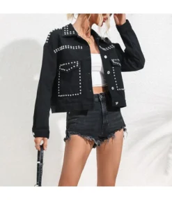 Commuter Versatile Fashion Stitching Long-Sleeved Denim Jacket Wholesale Women Tops SOUV464485