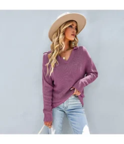 Fashion V Neck Lapel Loose Long Sleeve Solid Color Wholesale Sweaters STN562267 -Women Clothing Sales Store 8d29c485 4d93 4163 a3e4 69d0c6e5c4ff 43f89c7ea4f9101f89d20b48259eca1d