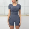 Women T Shirts & Shorts Workout Seamless Yoga Suits Wholesale Activewear Sets SON534396