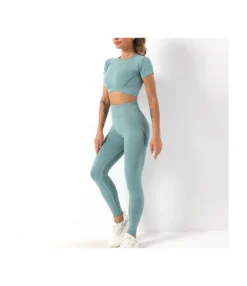 Running Fitness T Shirts & Leggings Workout Seamless Yoga Suits Wholesale Activewear Sets SON536702