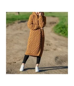 Knitted Solid Color Sweater Hooded Long Cardigan Jacket Wholesale Women'S Top N4623071200030 -Women Clothing Sales Store 907be681eafd471396efb04300ad29c5 8