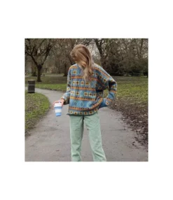 Vintage Wholesale Women Sweater Floral Print Loose Casual Design SSW200764