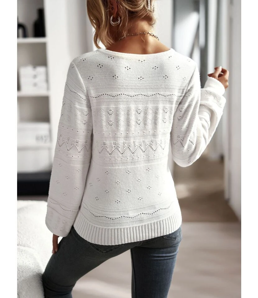 Casual V-Neck Solid Color Long Sleeve Wholesale Sweaters STN562371 6 Casual V-Neck Solid Color Long Sleeve Wholesale Sweaters STN562371 - Image 6