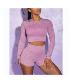 Zipper Long Sleeve Tops & Hip Lift Shorts Seamless Yoga Suits Wholesale Activewear Sets SON536532