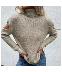 Casual Off Shoulder High Collar Long Sleeve Solid Color Wholesale Sweaters STN562287 -Women Clothing Sales Store 987fcbcc de35 465b 85e0 abed4b0584e4 9a04593d26fd6e7895f9ed2060e8846a