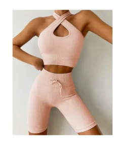 Solid Color Yoga Halter Bra & Shorts Fitness Seamless Sports Womens 2 Piece Sets Wholesale Workout Clothes SO531360 -Women Clothing Sales Store 9afdbe89 0586 4e53 a2c2 c62060267809 23f96b737642133d87664fb5e92296e1