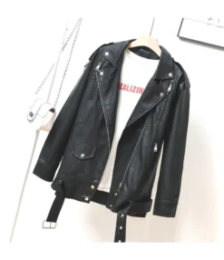 Mid-Length PU Leather Wholesale Jackets & Coats Motorcycle Leather Jacket SOU202641