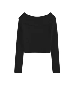 One Word-Neck Knitwear Slim Fit Long-Sleeve Cropped Sweater Wholesale Womens Tops STN537996 -Women Clothing Sales Store 9e5d80da 35b2 47ff 8337 c138bbda65ae feda1fe3722f03ab58c6d04ca8c6b91d
