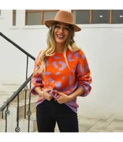 Leopard Print Patchwork Fashion Crew Neck Sweater Wholesale Womens Tops N5923070300149 -Women Clothing Sales Store O1CN012AhqM91trRQFrTfPY 2747575955 0 cib