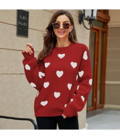Casual Valentine'S Day Heart Print Long Sleeve Pullover Knit Sweater Wholesale Womens Tops V5923053100001 -Women Clothing Sales Store O1CN018Npi3y29NF5ChlVhJ 4040548055 0 cib
