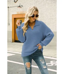 Fashion Long Sleeve Solid Color Pullover Lapel Knit Sweater Wholesale Womens Tops V5923053100014 -Women Clothing Sales Store O1CN01E0ePVy29NF4RR9Eh8 4040548055 0 cib 4
