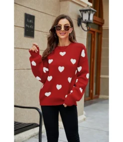 Casual Valentine'S Day Heart Print Long Sleeve Pullover Knit Sweater Wholesale Womens Tops V5923053100001 -Women Clothing Sales Store O1CN01IY2k4x29NF52n2TnF 4040548055 0 cib 4