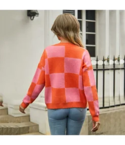 Casual Checkerboard Patchwork Knit Cardigan Jacket Wholesale Womens Clothing N5923070300145 -Women Clothing Sales Store O1CN01L9q3Et1trRQ945d6A 2747575955 0 cib