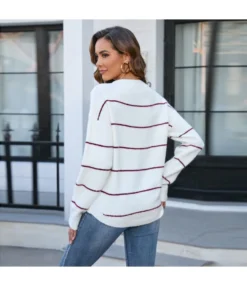 Stylish Striped Pullover Crew Neck Versatile Sweater Wholesale Womens Tops N5923070300175 -Women Clothing Sales Store O1CN01LBiY1Y1trRQMS3UTS 2747575955 0 cib