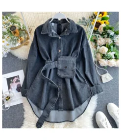 Long-Sleeved Tie Open Back Multi-Wear Bag Denim Shirt Wholesale Women'S Tops N4623042400004 -Women Clothing Sales Store O1CN01NLA4iq2EWT94j7fvQ 4019408752 0 cib 1