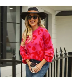 Leopard Print Patchwork Fashion Crew Neck Sweater Wholesale Womens Tops N5923070300149 -Women Clothing Sales Store O1CN01Toaym11trRQOi19fr 2747575955 0 cib