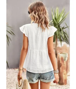 Slim Fit Solid Color Hollow Air Commuter V-Neck Top Wholesale Women'S Tops N4623041200015 -Women Clothing Sales Store O1CN01cBkb1U1ND4lQbS2rA 2425141535 0 cib