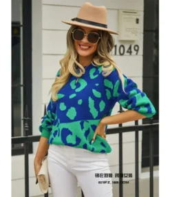 Leopard Print Patchwork Fashion Crew Neck Sweater Wholesale Womens Tops N5923070300149 -Women Clothing Sales Store O1CN01dUtJHf1trRQIXoxdg 2747575955 0 cib 4