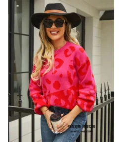 Leopard Print Patchwork Fashion Crew Neck Sweater Wholesale Womens Tops N5923070300149 -Women Clothing Sales Store O1CN01hcvl5H1trRQHMfLxU 2747575955 0 cib 4