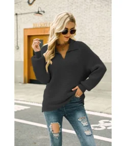 Fashion Long Sleeve Solid Color Pullover Lapel Knit Sweater Wholesale Womens Tops V5923053100014 -Women Clothing Sales Store O1CN01i0tuIE29NF4cohZHq 4040548055 0 cib 4