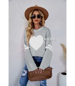 Loose Round Neck Heart Print Long Sleeve Knit Sweater Wholesale Womens Tops N5923053100004 -Women Clothing Sales Store O1CN01loHuZu29NF1ENVU6I 4040548055 0 cib 4