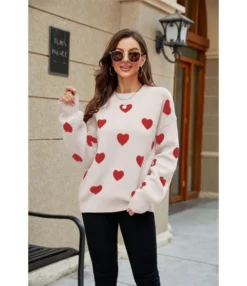 Casual Valentine'S Day Heart Print Long Sleeve Pullover Knit Sweater Wholesale Womens Tops V5923053100001 -Women Clothing Sales Store O1CN01qvawYV29NF5Fsbbrh 4040548055 0 cib 4
