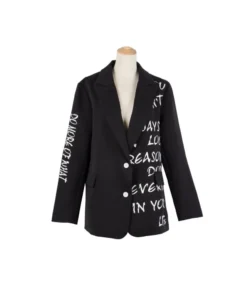 Letter Print Long Sleeve Lapel Suit Coat Button Blazer Wholesale Womens Tops N5323030300070 -Women Clothing Sales Store O1CN01vaPmJE1IrltEZxRqf 1007700947 0 cib 4