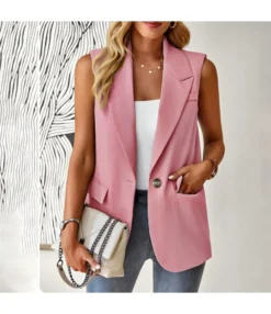 Solid Color Fashion Loose Sleeveless Blazer Suit Jacket Vest Wholesale Womens Tops N5323032300140