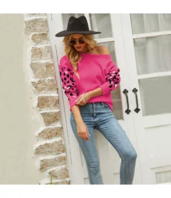 Loose Round Neck Leopard Print Long Sleeve Knit Sweater Wholesale Womens Tops N5923053100011 -Women Clothing Sales Store O1CN01yLrcNp29NF63aLnzx 4040548055 0 cib