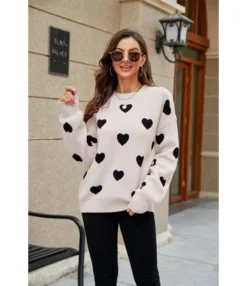 Casual Valentine'S Day Heart Print Long Sleeve Pullover Knit Sweater Wholesale Womens Tops V5923053100001 -Women Clothing Sales Store O1CN01ygmMpk29NF4xufPE9 4040548055 0 cib 4