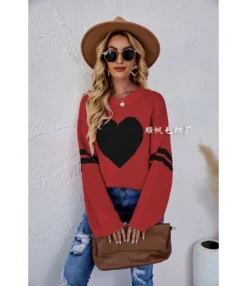 Loose Round Neck Heart Print Long Sleeve Knit Sweater Wholesale Womens Tops N5923053100004 -Women Clothing Sales Store O1CN01z0iNRC29NF1KfVZeA 4040548055 0 cib 4