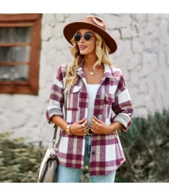 Casual Plaid Coats Loose Lapel Long Sleeve Jacket Wholesale Womens Tops SOUN538540 -Women Clothing Sales Store a0663ff1 99e9 41ba 80b4 188a56423151 fb88279ed3b31e0ab1b7828d7f9d0952
