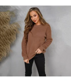 Fashion Casual Plush Pullover Long Sleeve Loose Crew Neck Solid Color Wholesale Sweater SSWN560974 -Women Clothing Sales Store a3ed7949 5523 448a b163 94ed8075bacd 9fb65a63cafd38ee0563597ba0a68e77