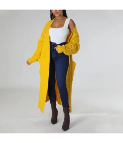 Fashion Casual Long Sleeve Women Long Sweater Jacket Wholesale Cardigan SOUN536738