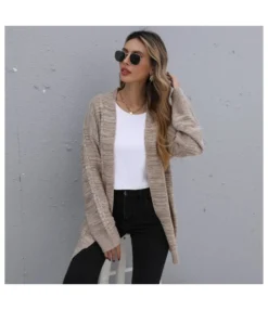 Fashion Women Coat Long Sleeve Mid Length Cardigan Sweater Wholesale Clothing Vendors SOUN360719