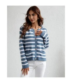 Striped Loose Casual Knitted Cardigan Single-Breasted Sweater Wholesale Womens Tops SSWN536304 -Women Clothing Sales Store a5211949 b52a 4a25 aa77 5eb3ac60c547 621d269e4959b713b8a8e55b1979865c