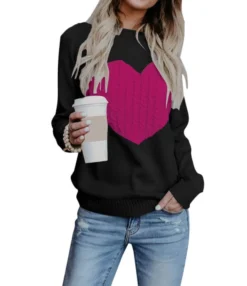 Fashion Heart Sweater Wholesale Crew Neck Loose Long Sleeve Women Tops SSWN560513 -Women Clothing Sales Store a5479c50 4a5a 4189 9de0 4039c571f081 cf2c12a138e9d7c0bede4e3643502b44
