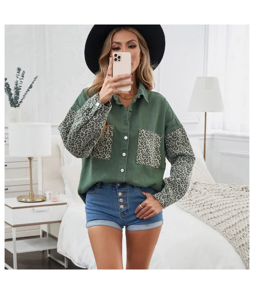 Shirt Jacket Pocket Decorative Lapel Cardigan Wholesale Womens Tops ST202674 7 Shirt Jacket Pocket Decorative Lapel Cardigan Wholesale Womens Tops ST202674 - Image 7