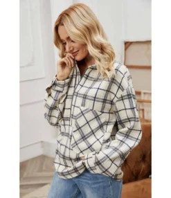 Plaid Printed Loose Wholesale Sweatshirts Casual Zip Design Long Sleeve Womens Tops SOU165477 -Women Clothing Sales Store ad8f0d2d 10b7 4140 bb4b 6d3919aa5436 C356089930E26F31C492881C0BD2CC8C