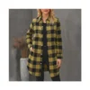 Lapel Plaid Printed Women'S Mid-Length Long-Sleeved Wholesale Coats Casual SOU202670